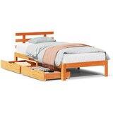 Maison Chic Posteljni okvir - Enojna postelja - Postelja za odrasle s predali voščeno rjav 75x190 cm trdna borovina, (21696314) Cene