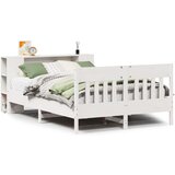 vidaXL knjižna postelja brez vzmetnice bela 120x200 cm trdna borovina, (21608984) | Shoptok.si