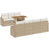 vidaXL 8 Dijelni Vrtni Sofa Set s Jastucima Bež Poly Rattan, 2-Sjedalni Vrtni Sofa sa Skladištem i Jastucima Bež Poly Rattan Cijene