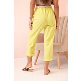 Kesi Włoski Women's linen cotton pants with a belt kiwi | Shoptok.si