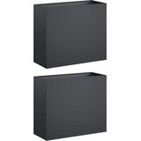  Vrtna saksija 2 kom. Antracit 50 x 20 x 40 cm Čelična vrata | shoptok.hr