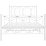  Metalni okvir kreveta uzglavlje i podnožje bijeli 100x200 cm | shoptok.hr