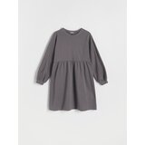 Reserved - Pamučna haljina - tamnosivo | shoptok.hr