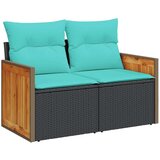  Vrtna garnitura - 7-dijelni set vrtnih sofa od poliratana s jastucima crni bagrem - Crna 1 | shoptok.hr