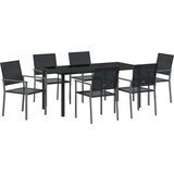  Set 2 Črna PE ratan, prašno lakirano jeklo 54x62.5x89 cm, (22087912) | Shoptok.si