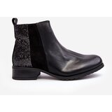 Boto Women's Ankle Boots Flat Heel With Sequins Black Messio | Shoptok.si