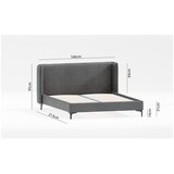 Ropez Temno siva oblazinjena zakonska postelja z letvenim dnom 160x200 cm Basti – | Shoptok.si