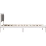  Krevetni okvir s tapiciranim uzglavljem Svijetlo siva Bijela 90 x 200 cm | shoptok.hr