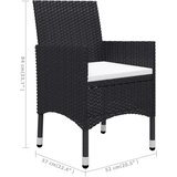  3-dijelni vrtni blagovaonski set crni | shoptok.hr