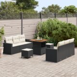 vidaXL set vrtnih kauča s jastuком crni Poli Ratan Acacia | shoptok.hr