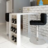 The Living Store barska miza mdf s stojalom za vino visok sijaj bela - barska miza, (21495159) Cene