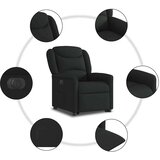 vidaXL Električni naslanjač s funkcijo vstajanja črn | Shoptok.si