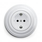  Kliklap - Retro kućna utičnica sa ramom SCHUKO 230V/16A, snežno bela | Eponuda.com