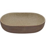 Nadgradni umivaonik bež i smeđi ovalni 59x40x14 cm keramički | shoptok.hr