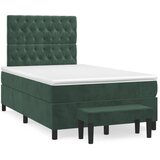 vidaXL Krevet box spring s madracem tamnozeleni 120x190 cm baršunasti | shoptok.hr