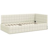  Kutni okvir kreveta s uzglavljem Krema 90 cm x 200 cm Baršun | shoptok.hr