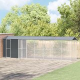 vidaXL Aviarna za ptice z razširitvijo antracit 210x838x247 cm jeklo | Shoptok.si