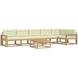  Set vanjskih sofa 7 kom. Bijela i krem Poliester | shoptok.hr