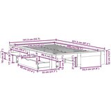 vidaXL Posteljni okvir brez vzmetnice bel 120x200 cm trdna borovina | Shoptok.si
