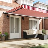  Skrovita tenda Crvena i bijela 500 × 350 cm Poliester i čelik | shoptok.hr