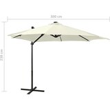  Konzolni suncobran sa šipkom i LED svjetlom 300 cm boja pijeska | shoptok.hr