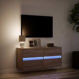  Zidni TV ormarić s LED svjetlima smeđa boja hrasta 100x31x45 cm | Eponuda.ba