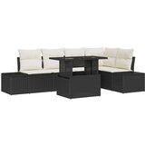  6 delni set baštenskih kauča sa jastucima Crni Poli Ratan | shoptok.hr