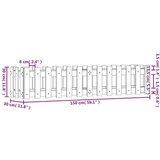 vidaXL Vrtna visoka greda z ograjico bela 150x30x30 cm trdna borovina | Shoptok.si