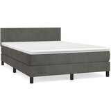  s oprugama i madracem tamnosivi 140x190 cm baršunasti | shoptok.hr