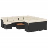  13-dijelni set vrtnih sofa s jastucima poliratan crni | shoptok.hr