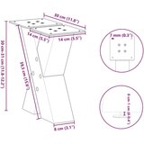  Noge za stolić u obliku slova X 2 kom antracit 30x(30-31) cm | shoptok.hr