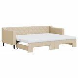  Dnevni krevet na razvlačenje krem 80 x 200 cm od tkanine | Eponuda.com