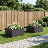  Vrtna saksija 2 kom. Crna 60 x 60 x 40 cm Čelična vrata - Crna 60 x 60 x 40 cm 2 | shoptok.hr