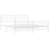 Metalni okvir kreveta uzglavlje i podnožje bijeli 193 x 203 cm | shoptok.hr