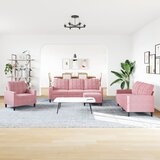  4-dijelni set sofa s jastucima ružičasti baršunasti | shoptok.hr