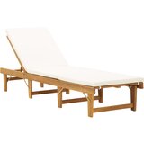 Maison Chic Zložljiv Ležalnik - Sončna ležalnik z blazino trden akacijev les, (22042613) | Shoptok.si