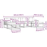  Set vanjskih sofa 6 kom. Bijela i antracit Smeđa 329 x 162,5 x 73 cm | shoptok.hr