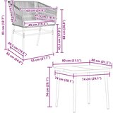  5-dijelni vrtni blagovaonski set s jastucima od crnog | shoptok.hr
