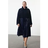 Trendyol Curve Navy Blue Woven Plus Size Skirt
