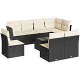  The Living Store Vrtna sedežna garnitura 9-delna z blazinami črn poli ratan - Vrtna Sedežna Garniture, (21461558) | Shoptok.si