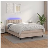  Box spring postelja z vzmetnico LED kapučino 120x200 cm | Shoptok.si