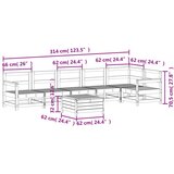  Vrtna sedežna garnitura 7-delna bela trdna borovina, (21145649) | Shoptok.si