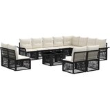  Sjedeća garnitura za vrt 13 kom. Crna i krem-bijela poliratan 100 x 55 x 73 cm | shoptok.hr
