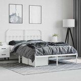  Metalni okvir za krevet s uzglavljem bijeli 140 x 200 cm | shoptok.hr