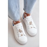 Boto Low Sneakers Made Of Eco Leather With Pins White-Blue Cillione | Shoptok.si