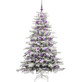 vidaXL Umetno Zložljivo Božično Drevo Bela 180 cm PE in PVC | Shoptok.si