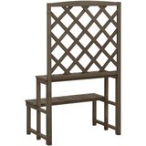  Stalak za biljke s rešetkom sivi 70x42x115 cm masivna jelovina | Eponuda.com