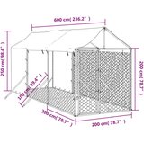  Vanjski kavez za pse s krovom srebrni 2x6x2 5 m pocinčani čelik | shoptok.hr