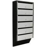 ROTTNER Sistem poštnih predalov (Do x Š x V: 38,5 x 14 x 82,4 cm, Črna/srebrna, Jeklo, Imenska tablica, Število modularnih prostorov: 6 kos) | Shoptok.si
