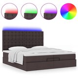  Okvir kreveta s madracima tamnosmeđi 200x200cm tkanine | shoptok.hr